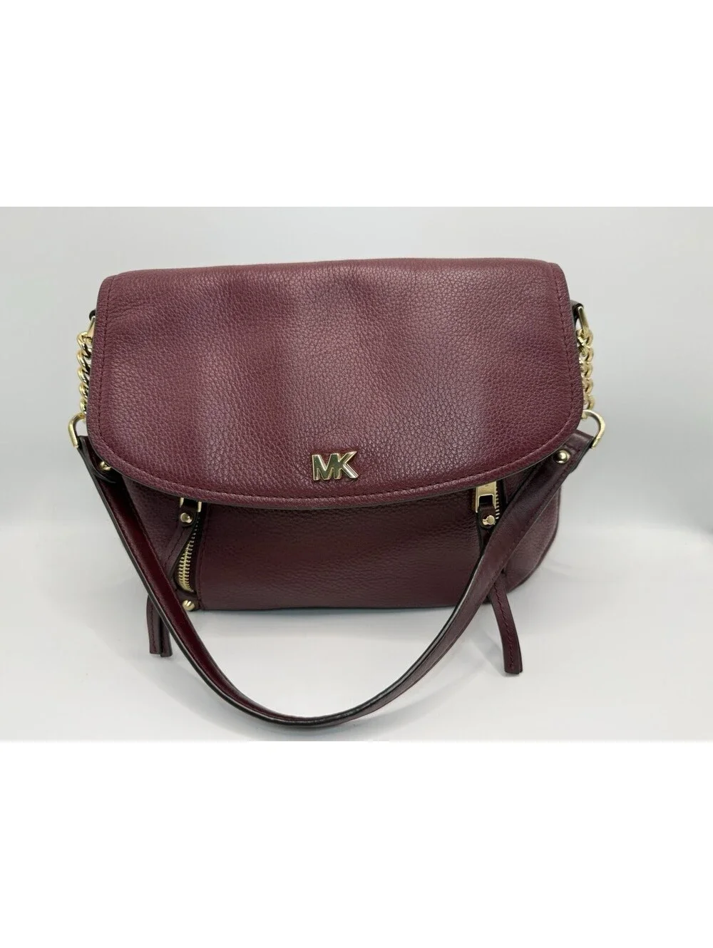 Michael Kors Burgundy Messenger Leather Shoulder Bag
